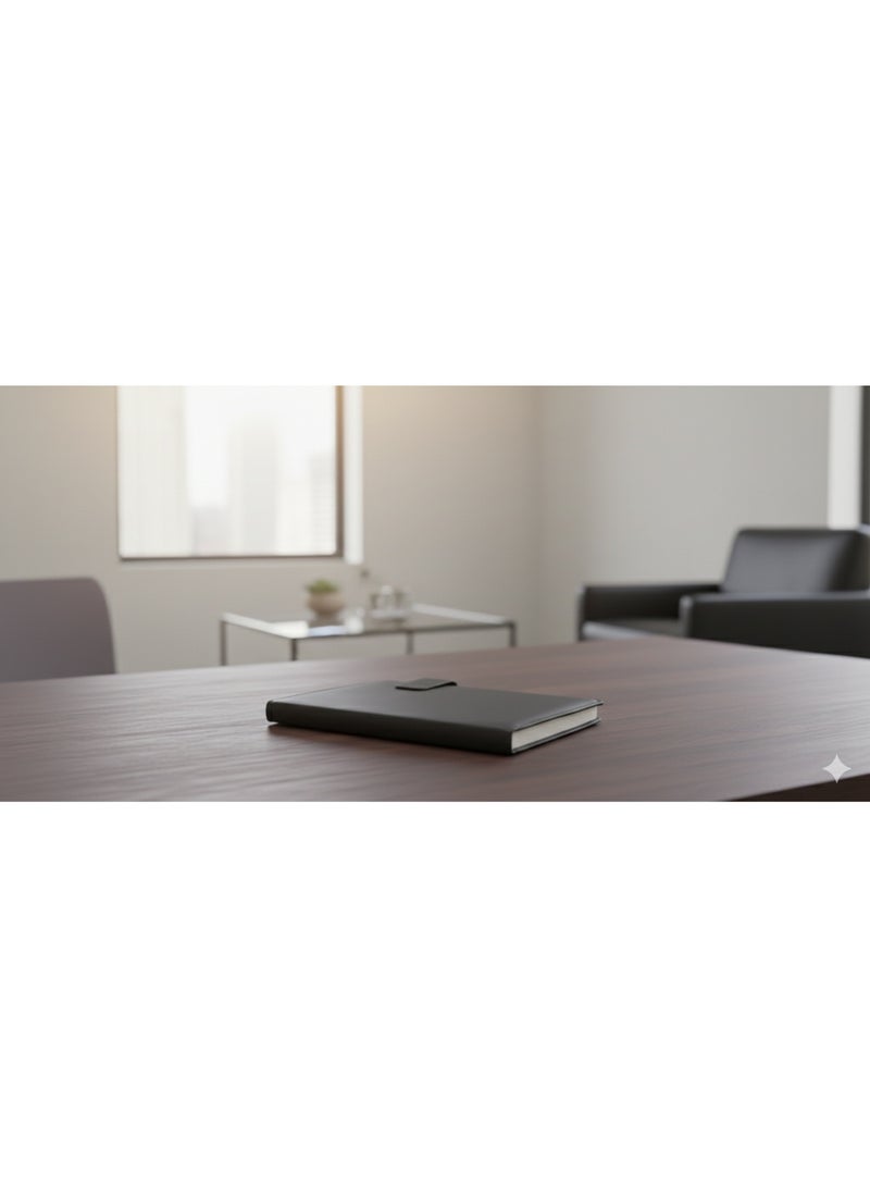 Premium Leather A5 Notebook – Elegant & Professional Design- Black Color- - Image 4